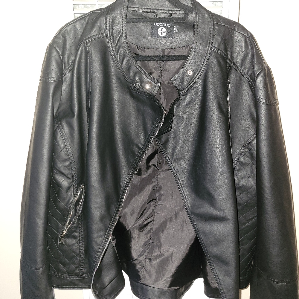 Black faux leather jacket